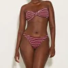 Hunza G Bikini Sets|Bandeau-Jean Bikini - Wine/White Stripe