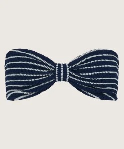 Hunza G Bikini Sets|Separates-Jean Bikini Top - Navy/White Stripe