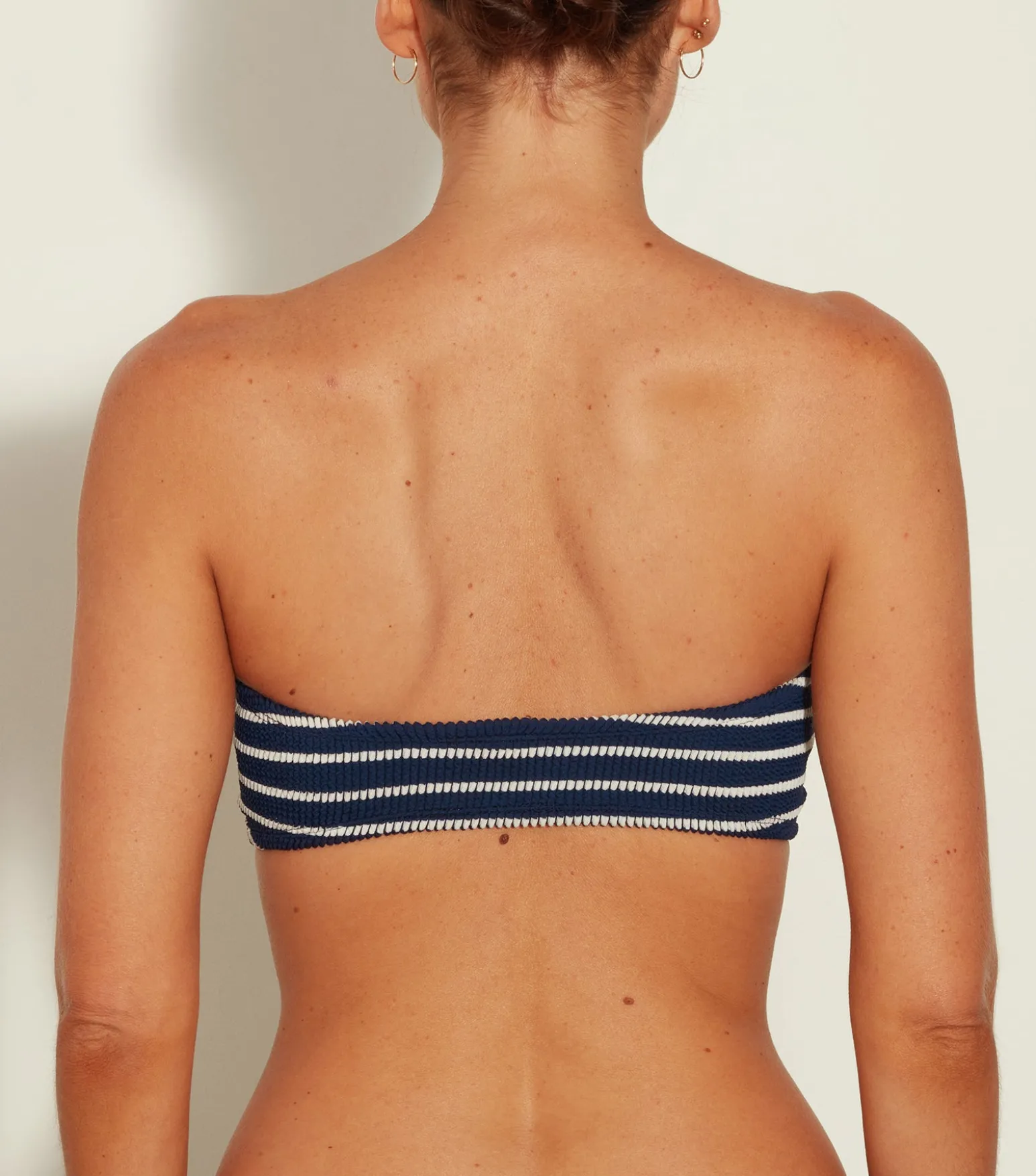 Hunza G Bikini Sets|Separates-Jean Bikini Top - Navy/White Stripe