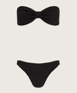Hunza G Bikini Sets|Bandeau-Jean Lurex Bikini - Black/Gold