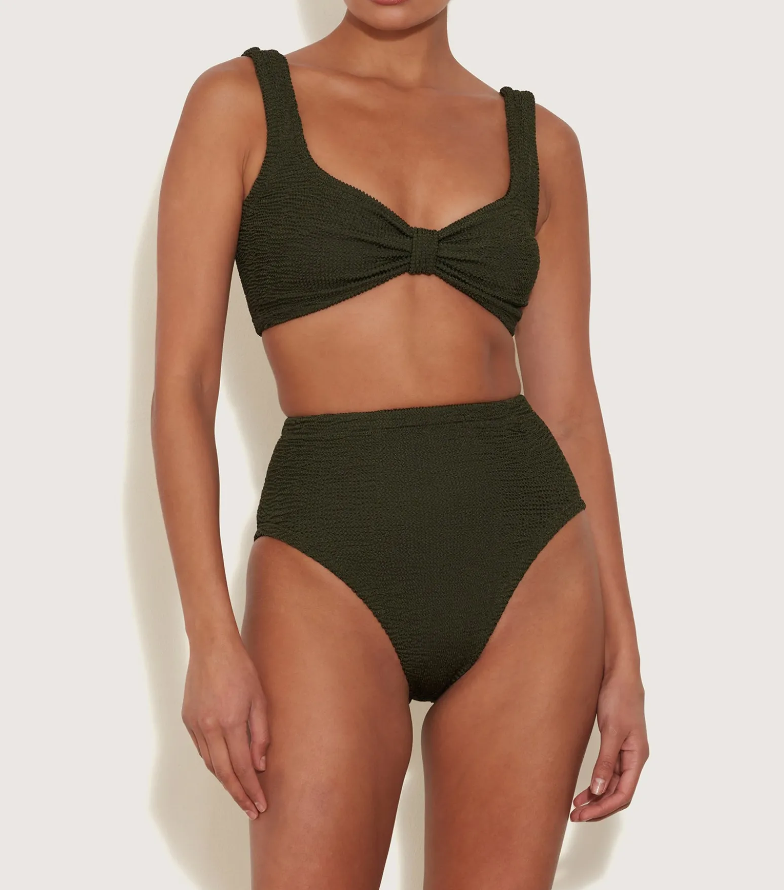 Hunza G Bikini Sets|Bralette-Judy Bikini - Metallic Khaki