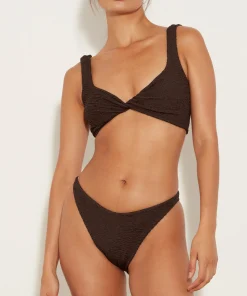 Hunza G Bikini Sets|Bralette-Juno Bikini - Metallic Chocolate