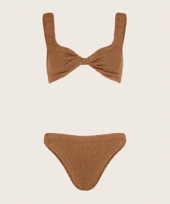 Hunza G Bikini Sets|Bralette-Juno Bikini - Metallic Cocoa