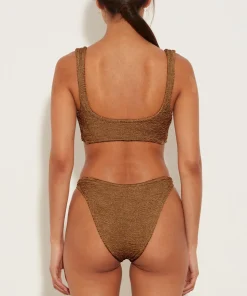 Hunza G Bikini Sets|Bralette-Juno Bikini - Metallic Cocoa