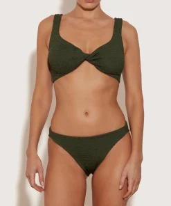 Hunza G Bikini Sets|Bralette-Juno Bikini - Metallic Khaki