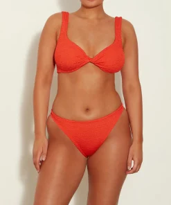 Hunza G Bikini Sets|Bralette-Juno Bikini - Metallic Tangerine