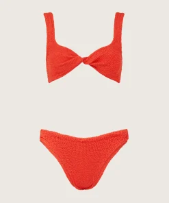 Hunza G Bikini Sets|Bralette-Juno Bikini - Metallic Tangerine