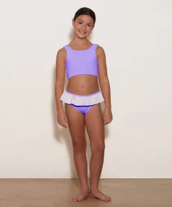 Hunza G Kids - 7-12 Yrs-Kids Olive Bikini - Lilac