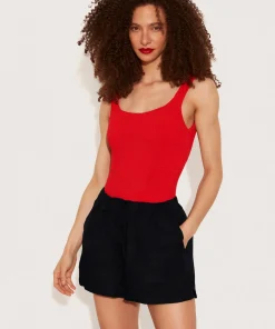 Hunza G Shorts And Skirts-Linen Shorts - Black