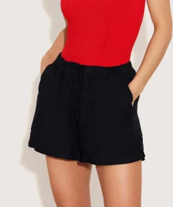 Hunza G Shorts And Skirts-Linen Shorts - Black