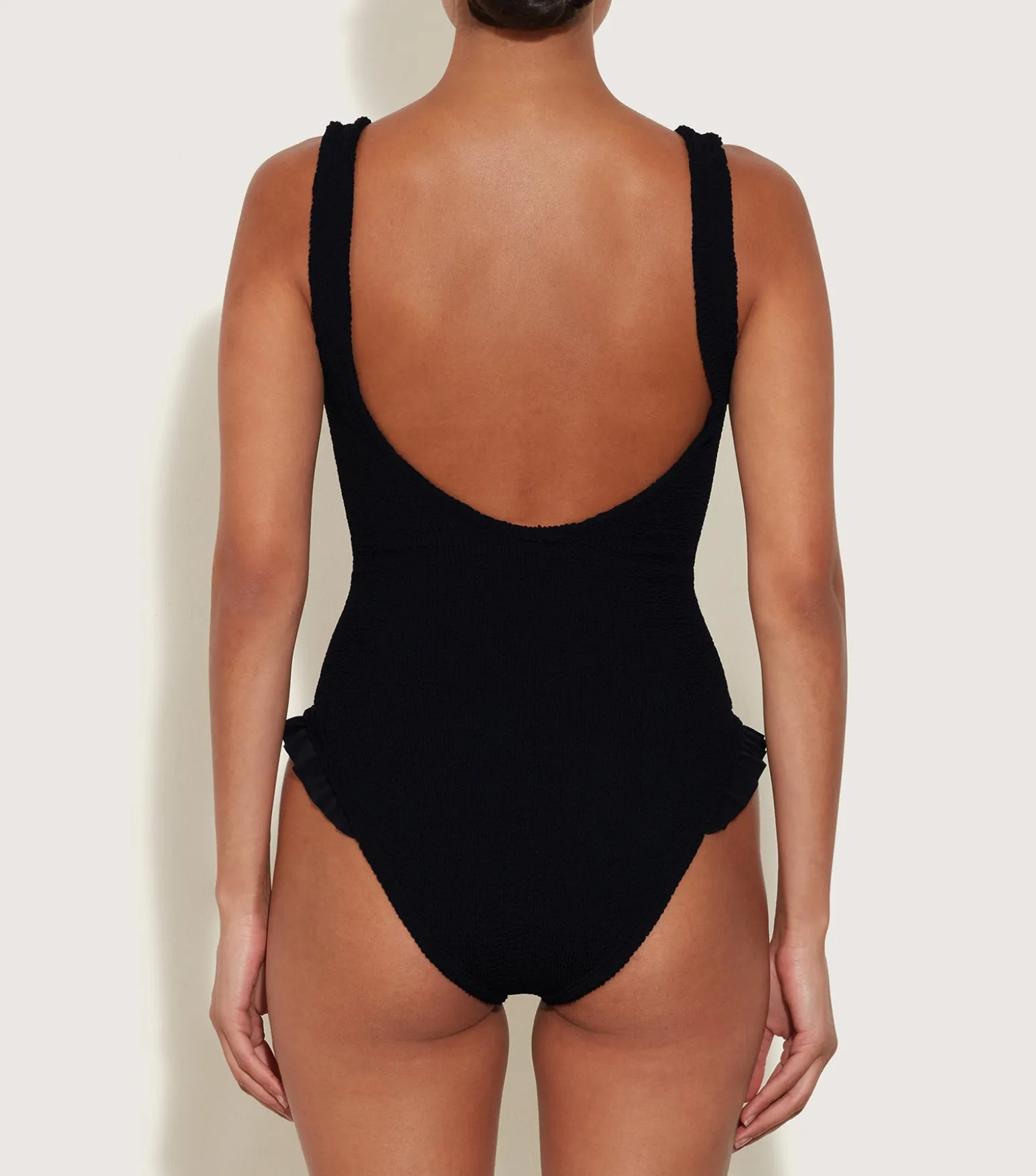 Hunza G V Neck-Lisa Swim - Black