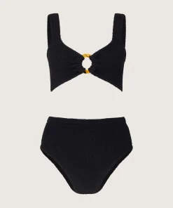 Hunza G Bralette|High-Waisted-Nadine Bikini - Black