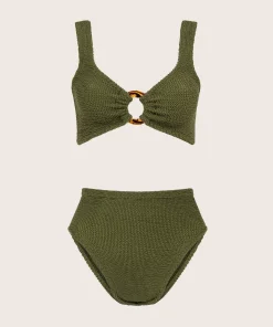 Hunza G Bikini Sets|Bralette-Nadine Bikini - Metallic Moss