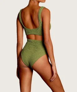 Hunza G Bikini Sets|Bralette-Nadine Bikini - Metallic Moss