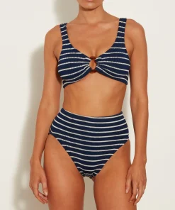 Hunza G Bikini Sets|Bralette-Nadine Bikini - Navy/White Stripe