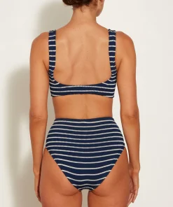 Hunza G Bikini Sets|Bralette-Nadine Bikini - Navy/White Stripe