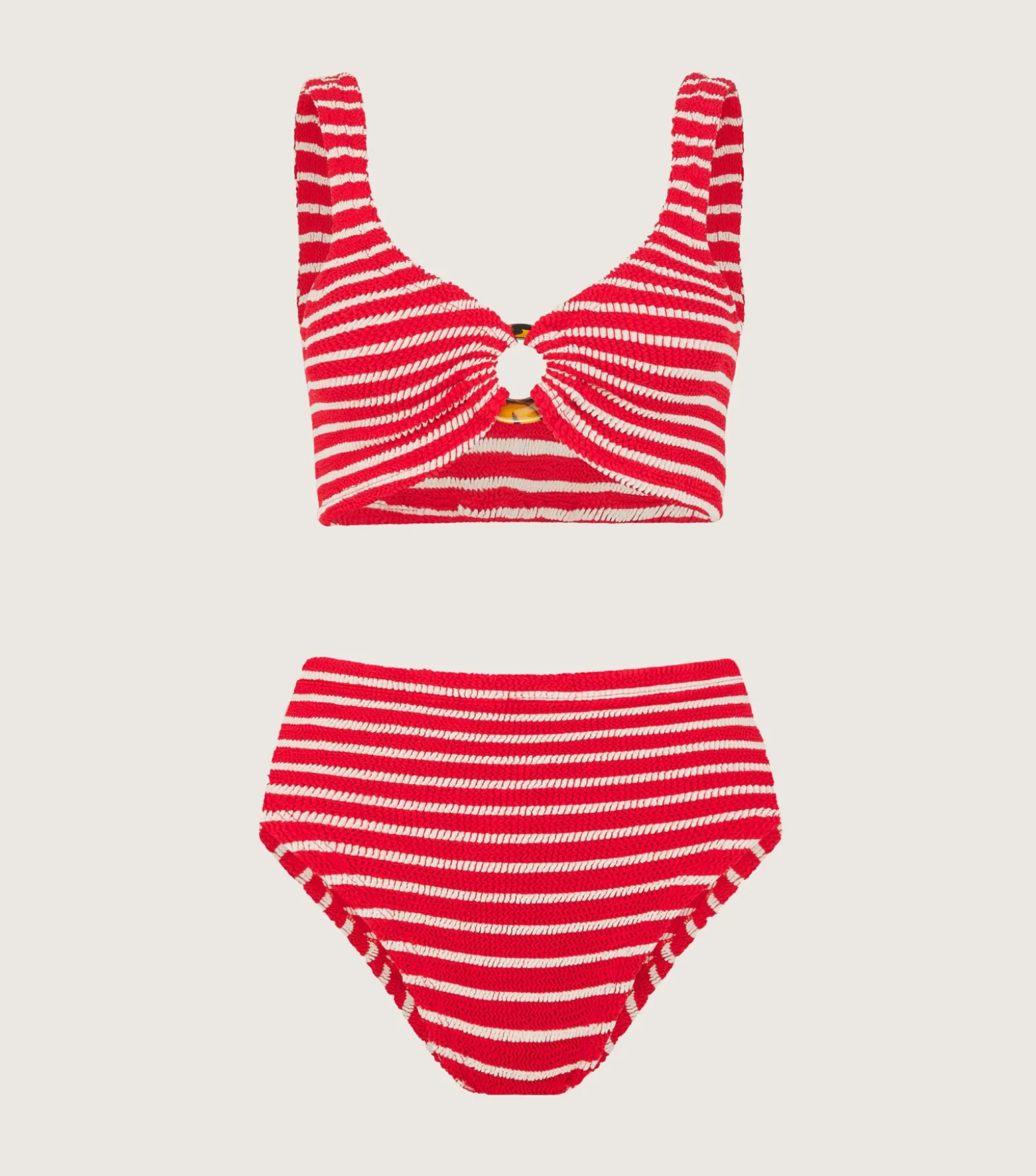 Hunza G Bikini Sets|Bralette-Nadine Bikini - Red/White Stripe