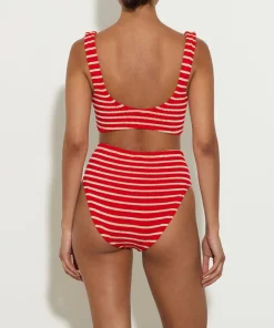 Hunza G Bikini Sets|Bralette-Nadine Bikini - Red/White Stripe