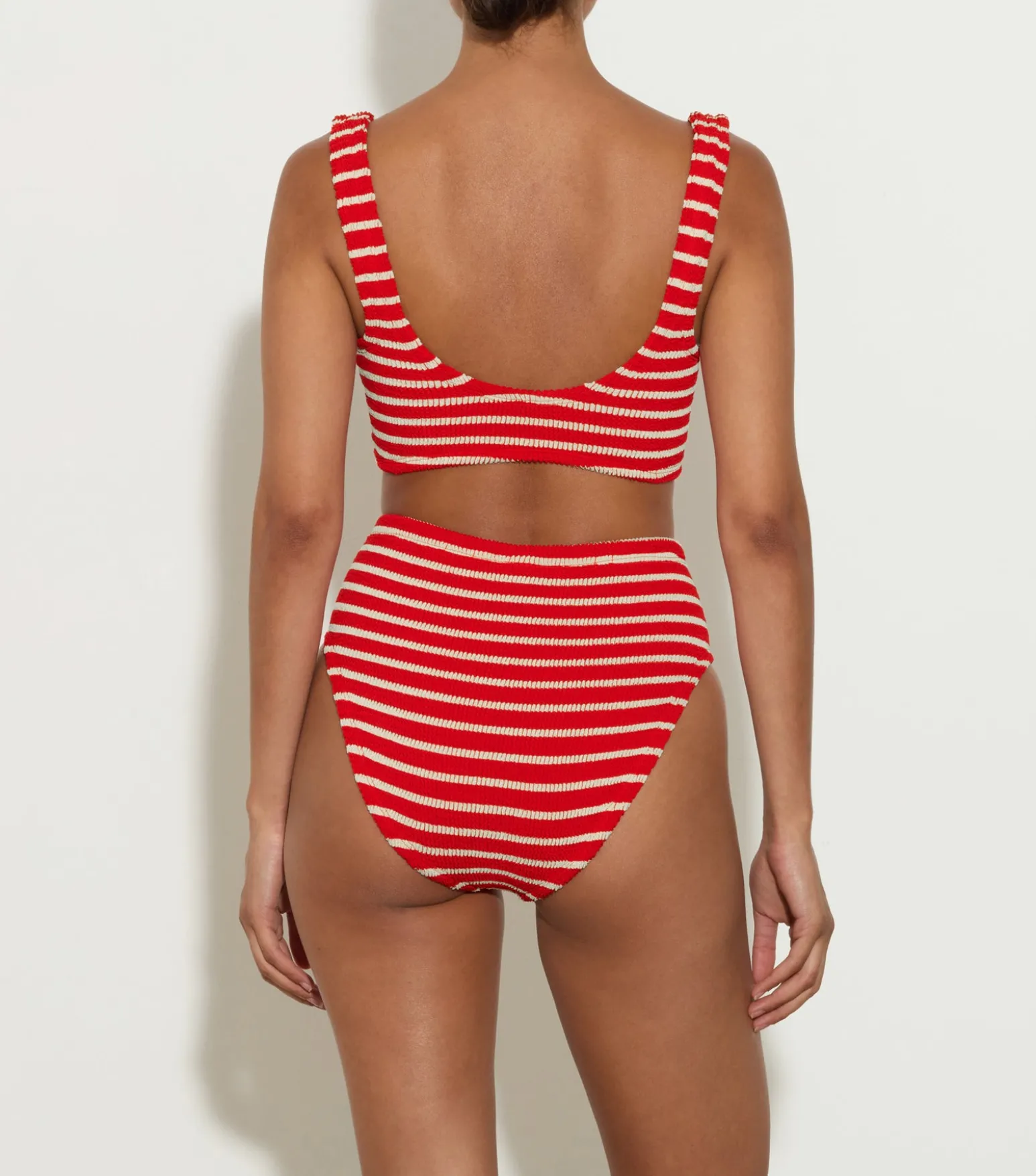 Hunza G Bikini Sets|Bralette-Nadine Bikini - Red/White Stripe