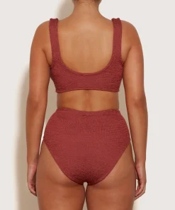 Hunza G Bikini Sets|Bralette-Nadine Bikini With Tonal Hoops - Metallic Rosewood