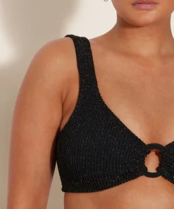 Hunza G Bikini Sets|Bralette-Nadine Lurex Bikini - Black/Gold