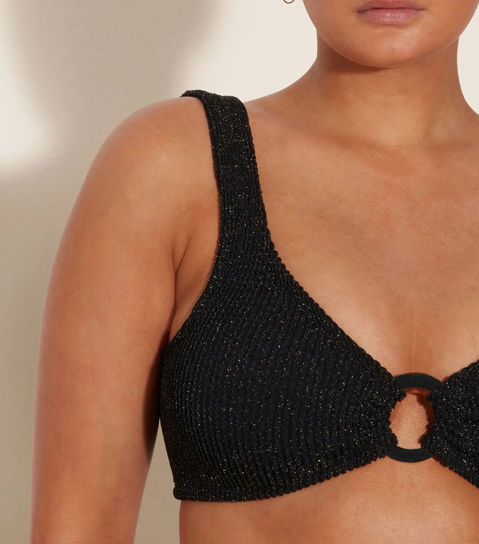 Hunza G Bikini Sets|Bralette-Nadine Lurex Bikini - Black/Gold