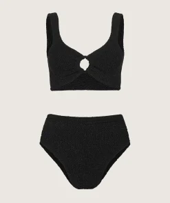 Hunza G Bikini Sets|Bralette-Nadine Lurex Bikini - Black/Gold