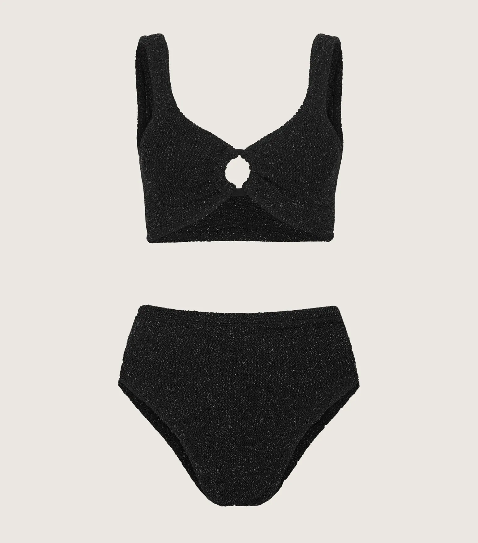 Hunza G Bikini Sets|Bralette-Nadine Lurex Bikini - Black/Gold