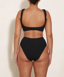 Hunza G Bikini Sets|Bralette-Nadine Lurex Bikini - Black/Gold