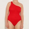 Hunza G One Shoulder-Nancy Swim - Red