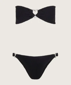 Hunza G Bikini Sets|Bandeau-Nicole Bikini - Black