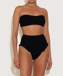 Hunza G Bikini Sets|Bandeau-Osiris Frill Bikini - Black