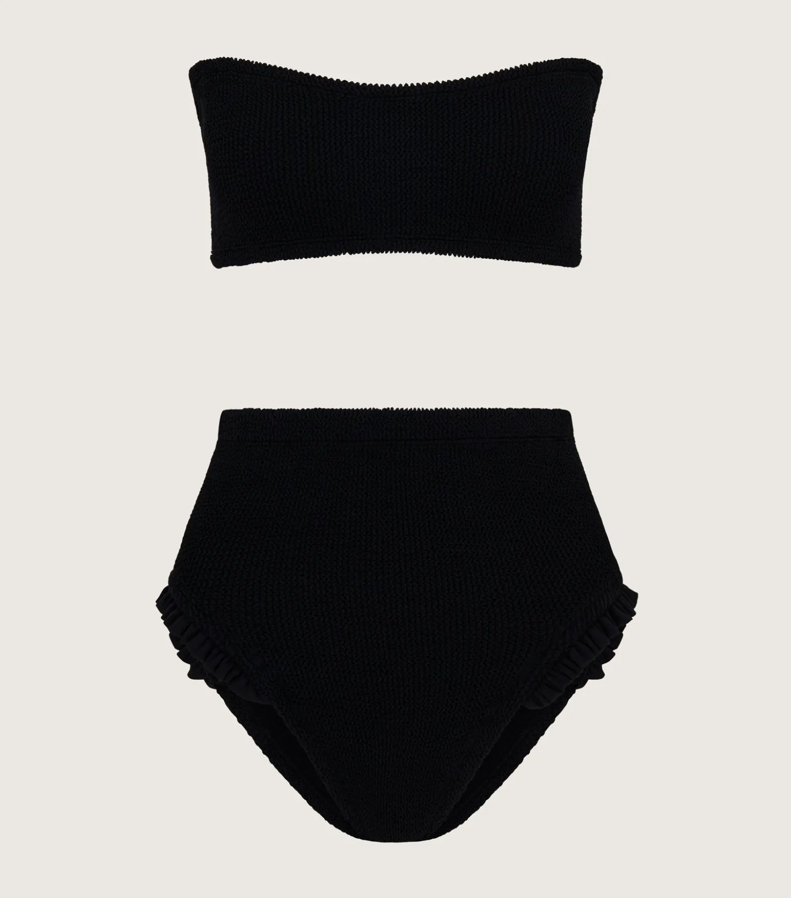 Hunza G Bikini Sets|Bandeau-Osiris Frill Bikini - Black