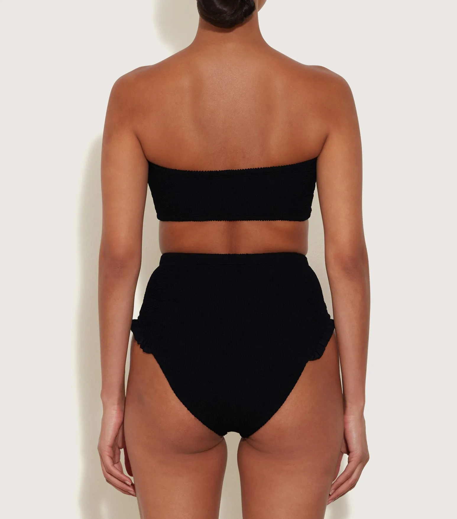 Hunza G Bikini Sets|Bandeau-Osiris Frill Bikini - Black
