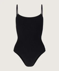 Hunza G Scoop Neck-Pamela Swim - Black