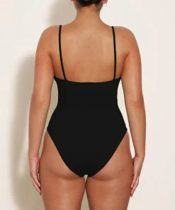 Hunza G Scoop Neck-Pamela Swim - Black