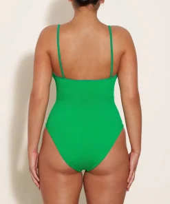 Hunza G Scoop Neck-Pamela Swim - Emerald