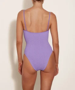 Hunza G Scoop Neck-Pamela Swim - Lilac