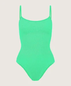 Hunza G Scoop Neck-Pamela Swim - Lime