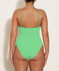 Hunza G Scoop Neck-Pamela Swim - Lime
