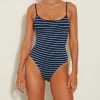 Hunza G Scoop Neck-Pamela Swim - Navy/White Stripe