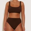 Hunza G Bikini Sets|Bralette-Patricia Nile Bikini - Metallic Chocolate