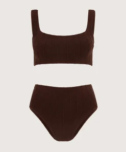 Hunza G Bikini Sets|Bralette-Patricia Nile Bikini - Metallic Chocolate