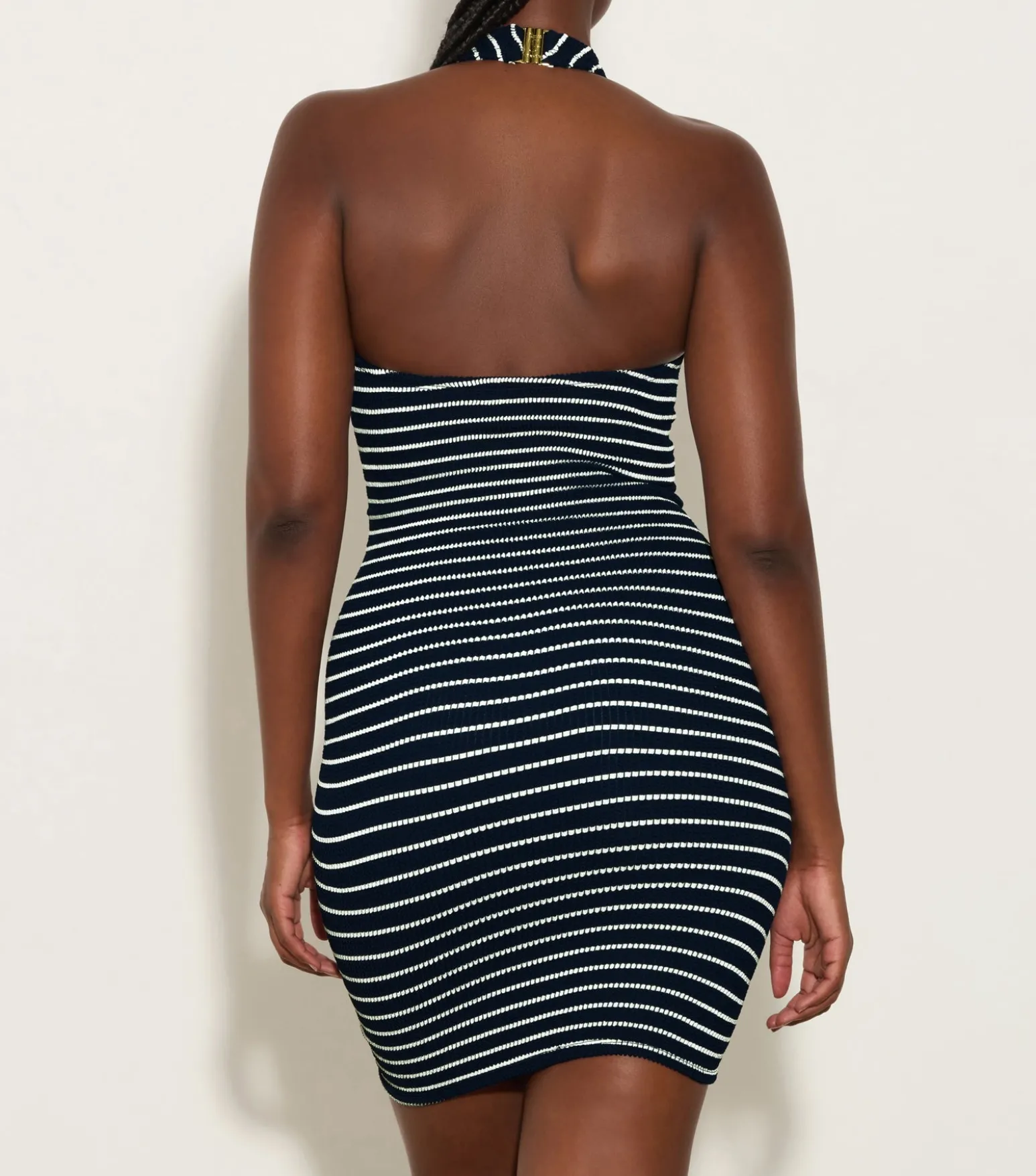 Hunza G Dresses-Polly Dress - Navy/White Stripe