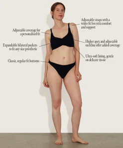 Hunza G Bikini Sets-Post Mastectomy Bikini - Black