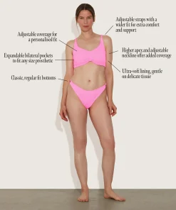 Hunza G Bikini Sets-Post Mastectomy Bikini - Bubblegum
