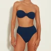 Hunza G Bikini Sets|Bandeau-Ruby Bikini Lurex - Navy/Silver