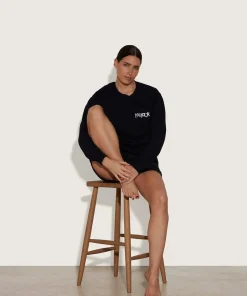 Hunza G Sweats|Shirts And Tops-80s Logo Sweatshirt - Black