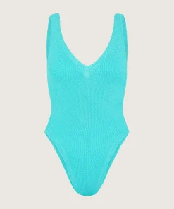 Hunza G V Neck-Sadie Swim - Aqua