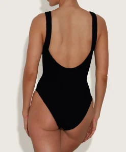 Hunza G V Neck-Sadie Swim - Black